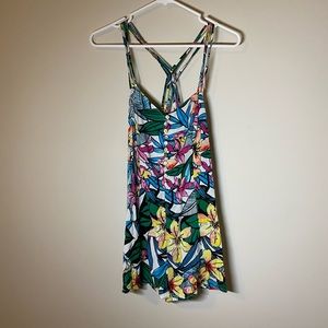 Floral Romper with Strappy Back
